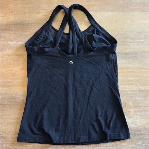 Lululemon Black Mesh Inset Crossback Workout Tank, Black - Picture 4 of 10